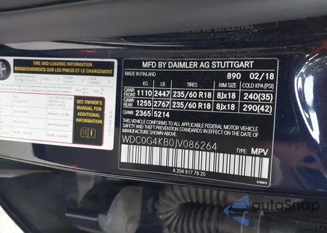 2018 Mercedes-Benz Glc 300 4Matic z USA, uszkodzony, nr VIN WDC0G4KB0JV086264